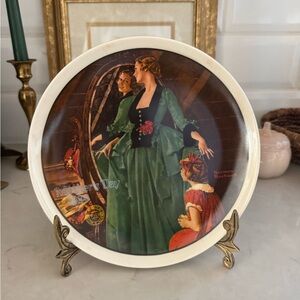 1984 Knowles Norman Rockwell Grandma's Courting Dress Porcelain Plate with Box
